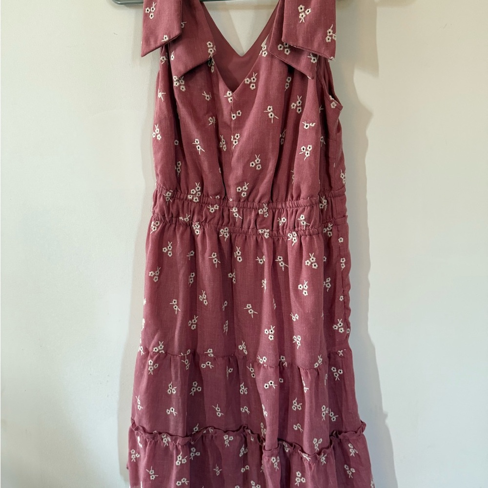 Lucky Brand Pink Floral Midi Dress